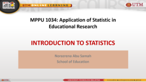 Application of Statistics in Educational Research (MPPU1034)