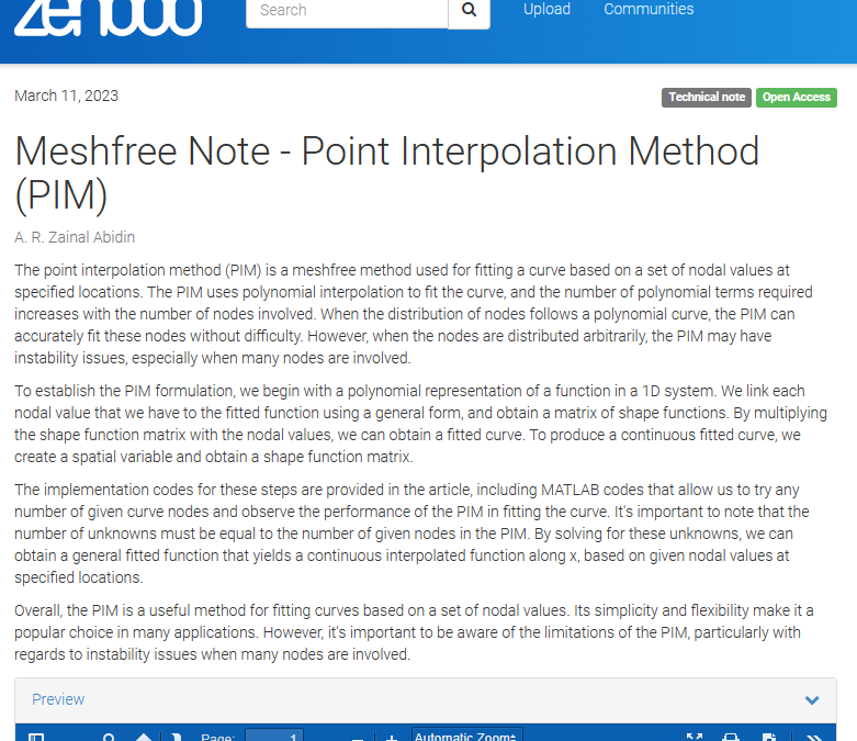 Point Interpolation Method (PIM)