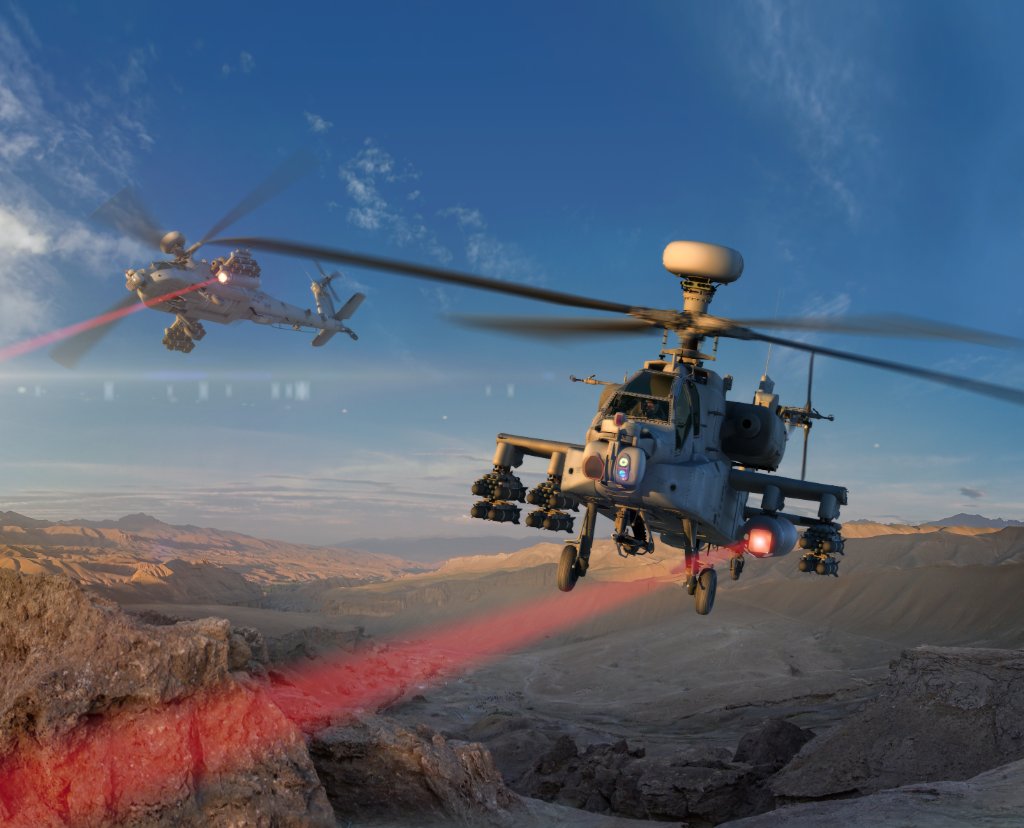 The Army is flight testing helicopter-mounted laser weapons
