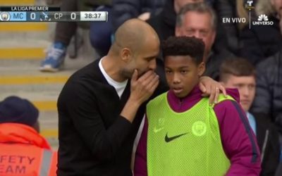 PHOTOS: Guardiola gives ball boy ‘tactical instructions’ on the touchline