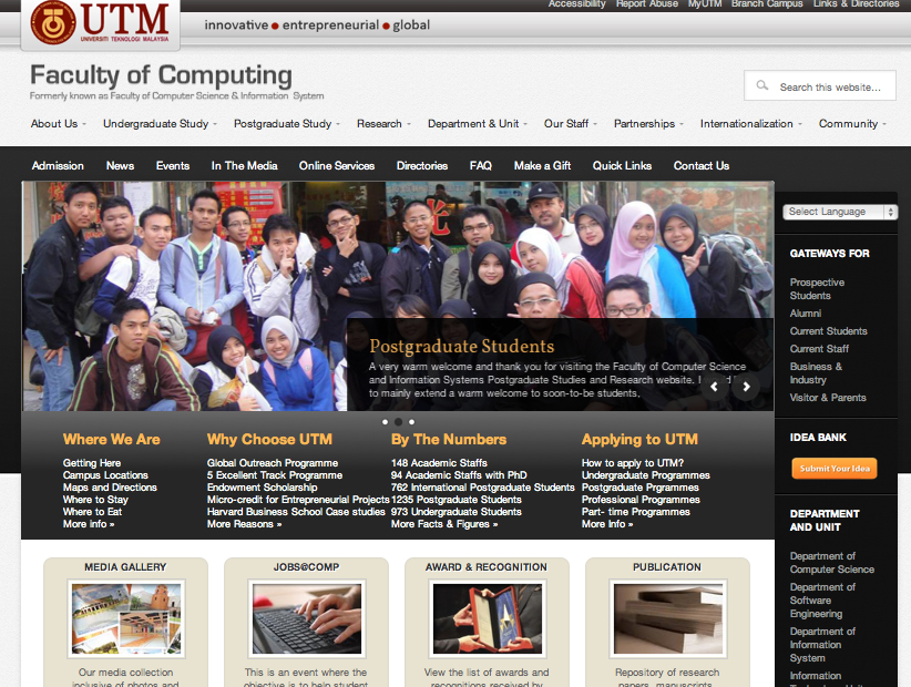new website of faculty of computing