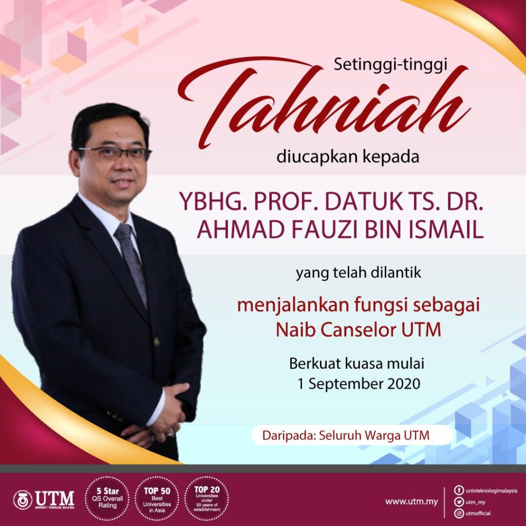 Congratulations, Prof Datuk Ts. Dr Ahmad Fauzi bin Ismail | Hadijah ...