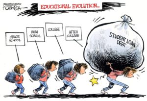 Jeff Koterba color cartoon for 4/26/2012 "Student Loan"