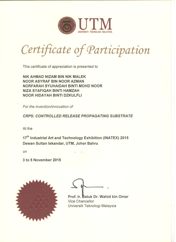 Certificate Participation INATEX CRPS