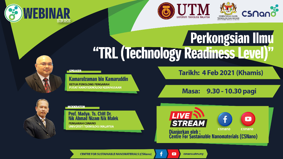 Webinar: Perkongsian Ilmu Mengenai TRL (Technology Readiness Level)