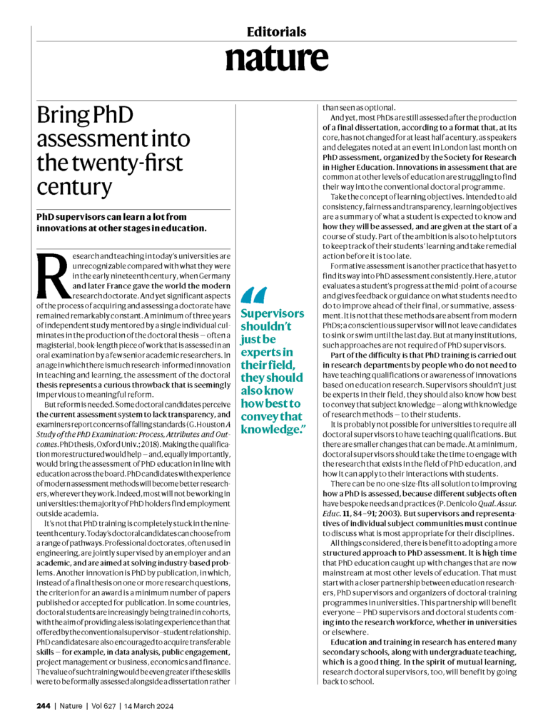 Revolutionizing PhD Assessment: Bridging the Gap Between Tradition and Innovation