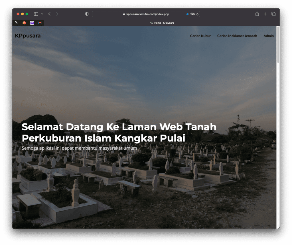 KPpusara Website: Laman Web Tanah Perkuburan Melayu Kangkar Pulai