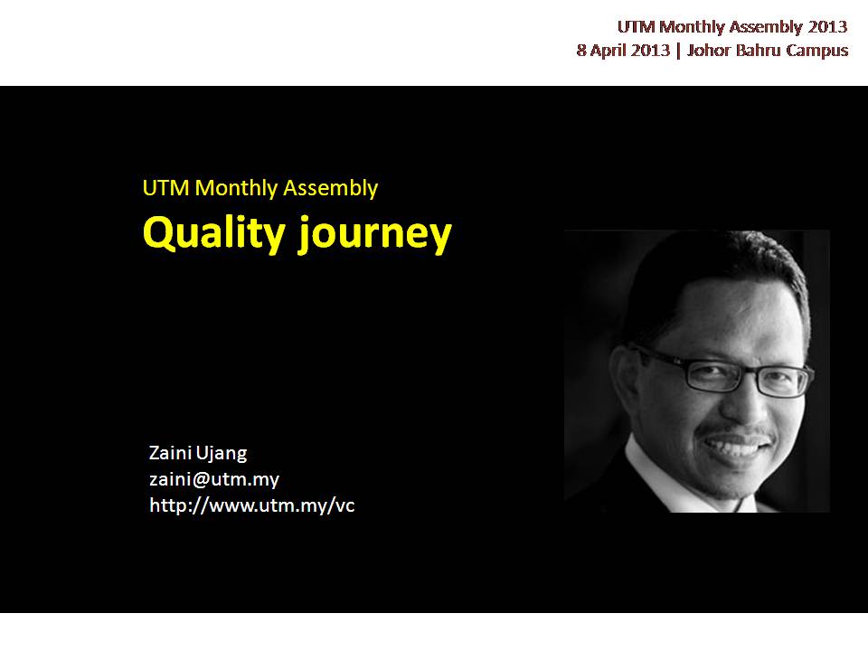 VC  Monthly Assembly With Staff : Quality Journey (April 2013)